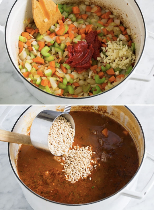 Beef Barley Soup with Biscuits | PrairiePlate